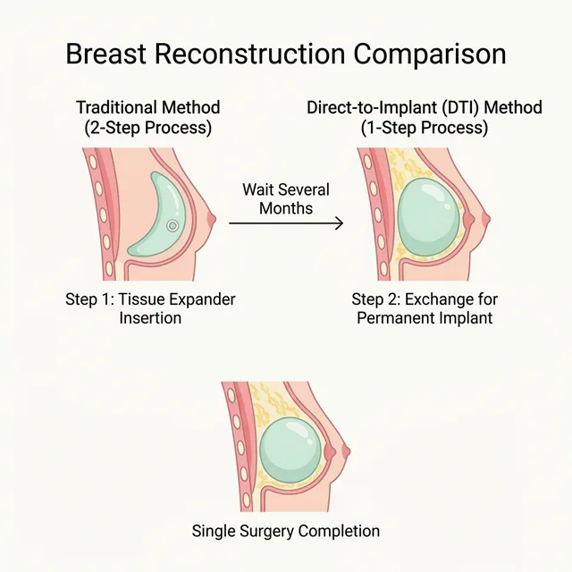 Breast reconstruction comparison: traditional 2-step tissue expander method versus direct-to-implant single surgery method