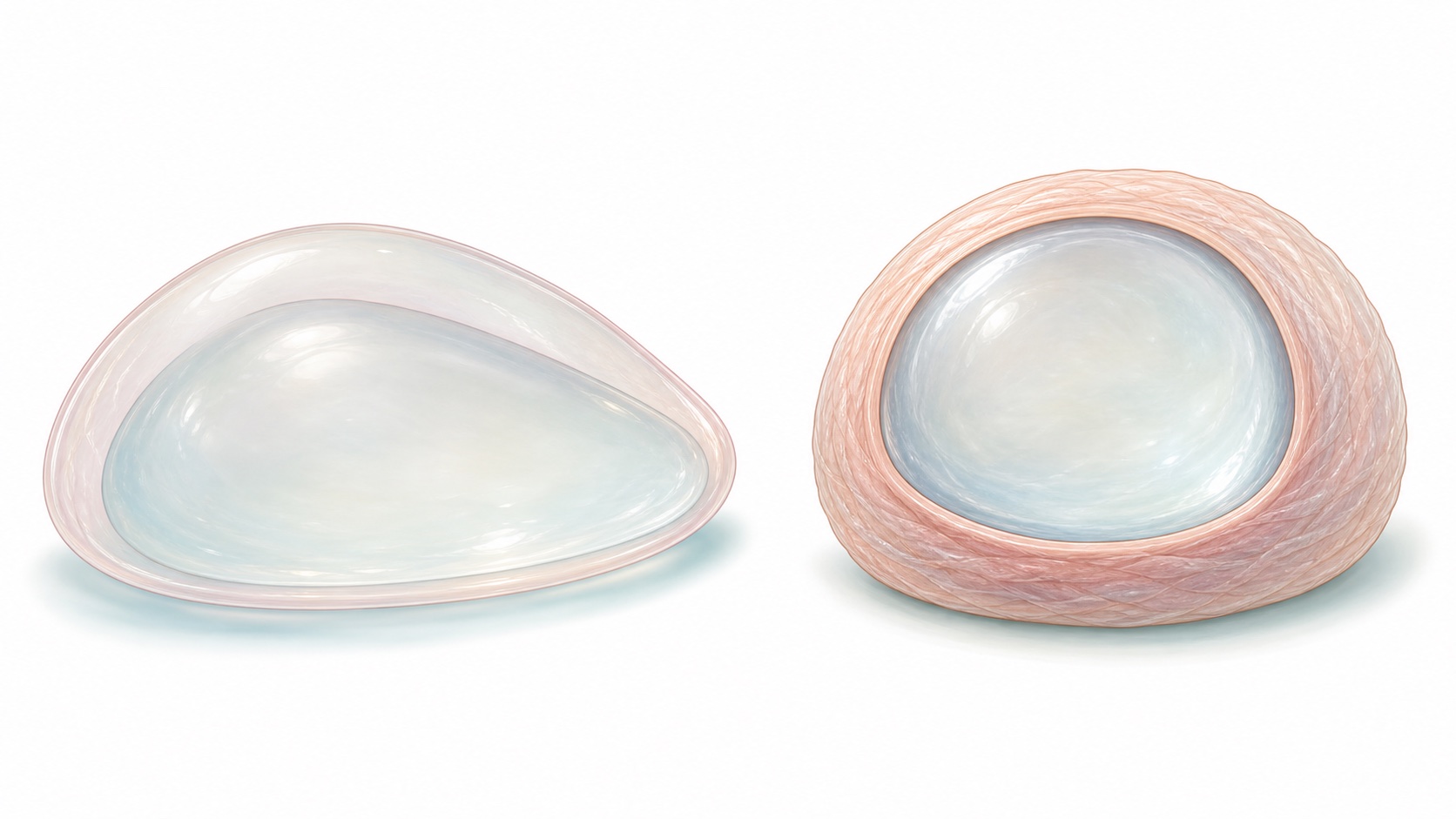 Comparison of a normal breast implant capsule and capsular contracture