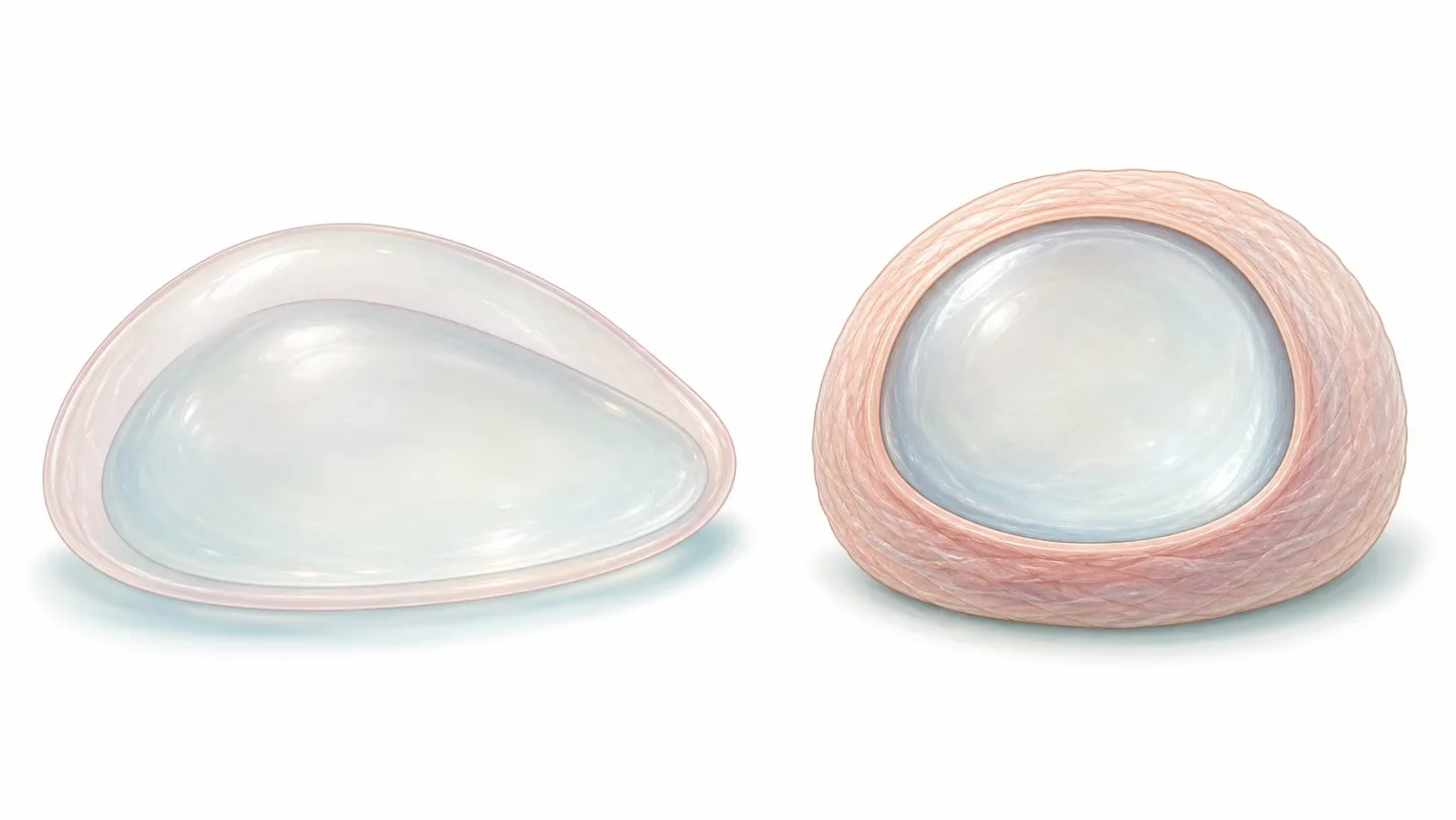 Comparison of a normal breast implant capsule and capsular contracture