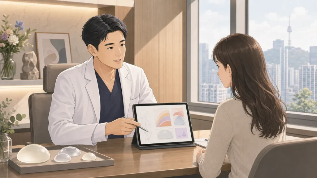 Breast augmentation Korea thin patients consultation