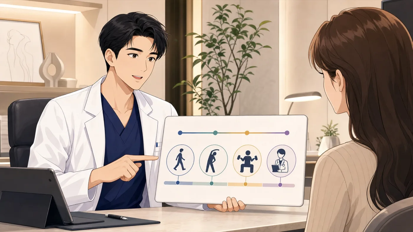 Return to exercise recovery planning after breast augmentation in Korea anime illustration